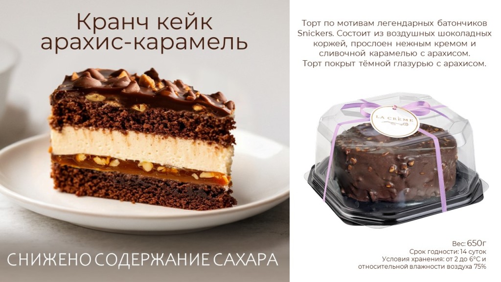 Торт Кранч кейк арахис-карамель